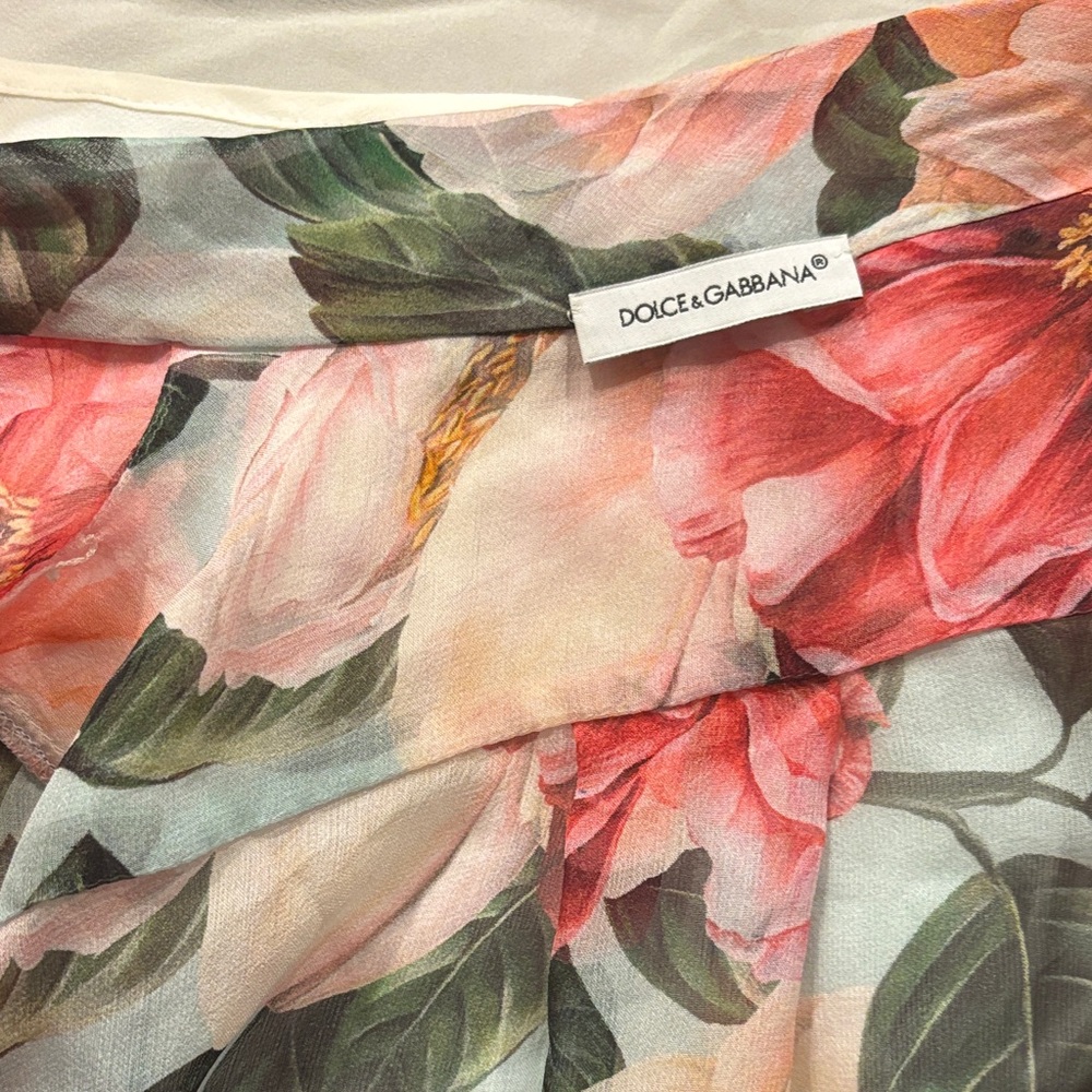 Dolce & Gabbana Pink and Green Floral Wrap